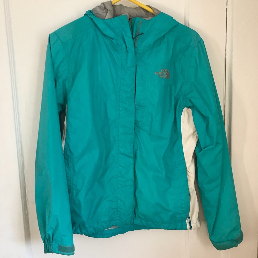 Teal blue North Face Rain Jacket